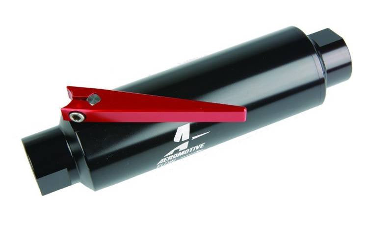 Aeromotive In-Line AN10 Filter mit Absperrventil 100 Mikron SS Element