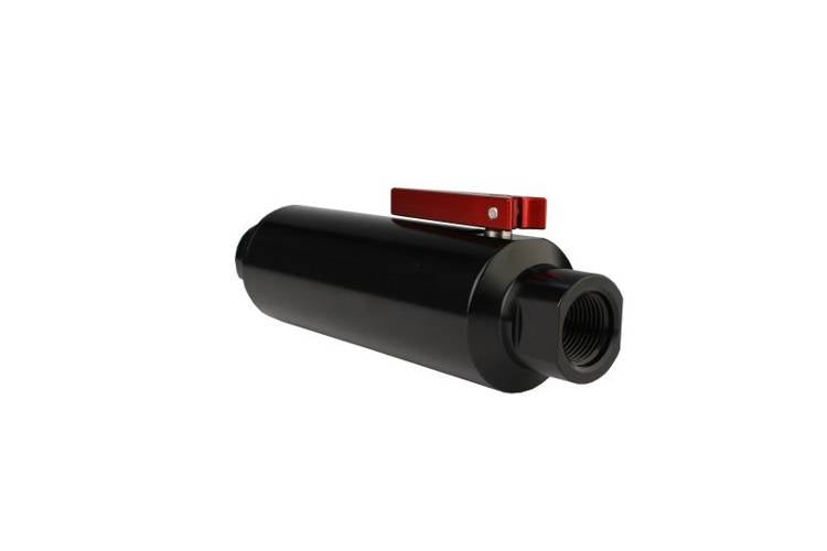 Aeromotive In-Line AN10 Filter mit Absperrventil 100 Mikron SS Element