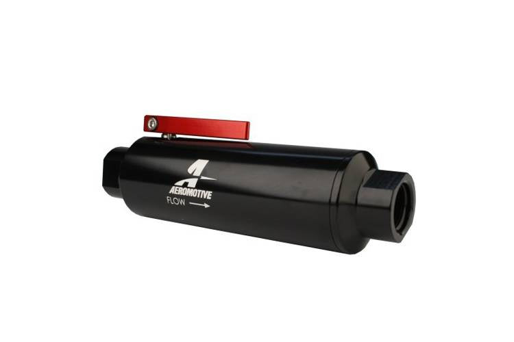 Aeromotive In-Line AN10 Filter mit Absperrventil 100 Mikron SS Element