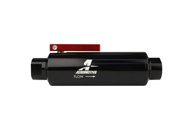 Aeromotive In-Line AN10 Filter mit Absperrventil 100 Mikron SS Element