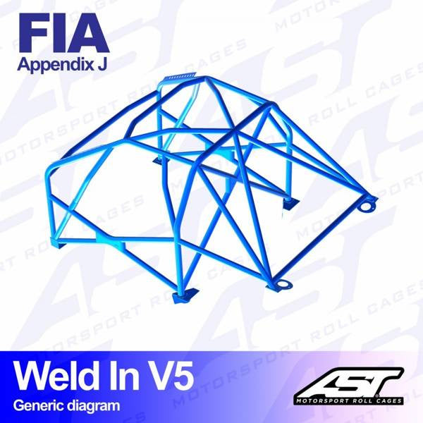 Roll Cage RENAULT Clio (Phase 3) 3-doors Hatchback WELD IN V5