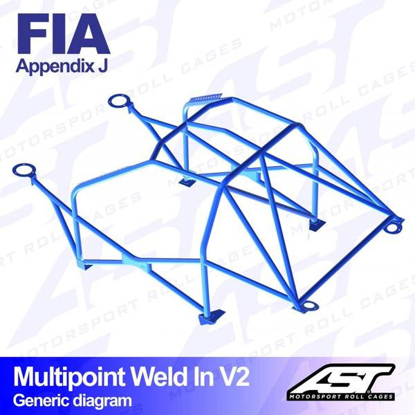 Überrollkäfig RENAULT R11 (Phase 1/2) 3-Türer Coupé MULTIPOINT EINSCHWEISSBAR V2
