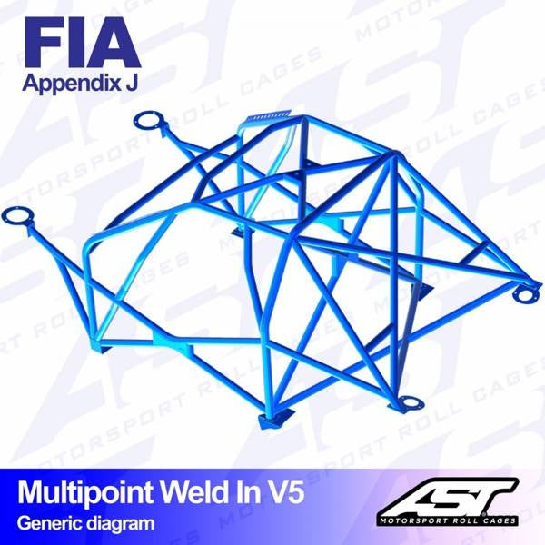 Überrollkäfig TOYOTA Supra (Mk3) 3-Türer Coupé MULTIPOINT EINSCHWEISSBAR V5