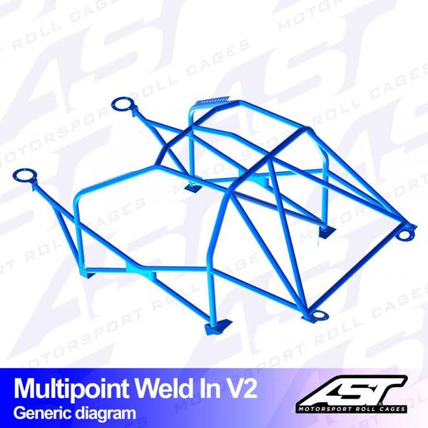 Überrollkäfig TOYOTA MR-2 (W30) 2-Türer Roadster MULTIPOINT EINSCHWEISSBAR V2