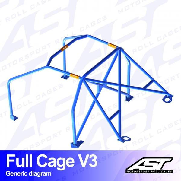Überrollkäfig VW Golf (Mk3) 3-Türer Schrägheck FULL CAGE V3