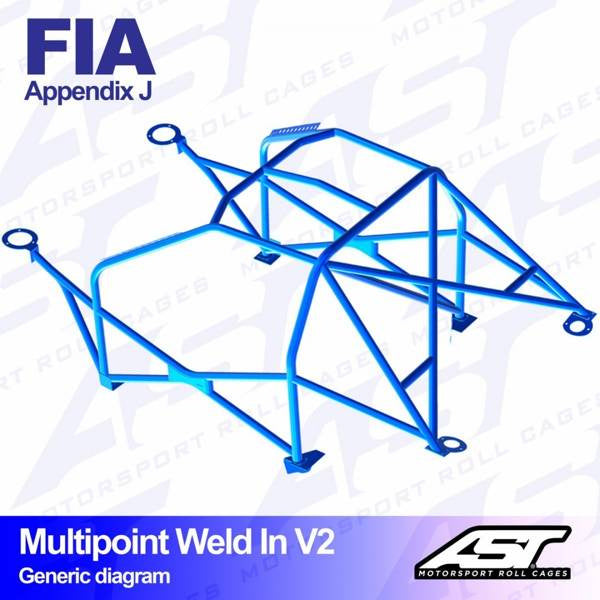 Überrollkäfig VW Golf (Mk4) 3-Türer Schrägheck FWD MULTIPOINT EINSCHWEISSBAR V2