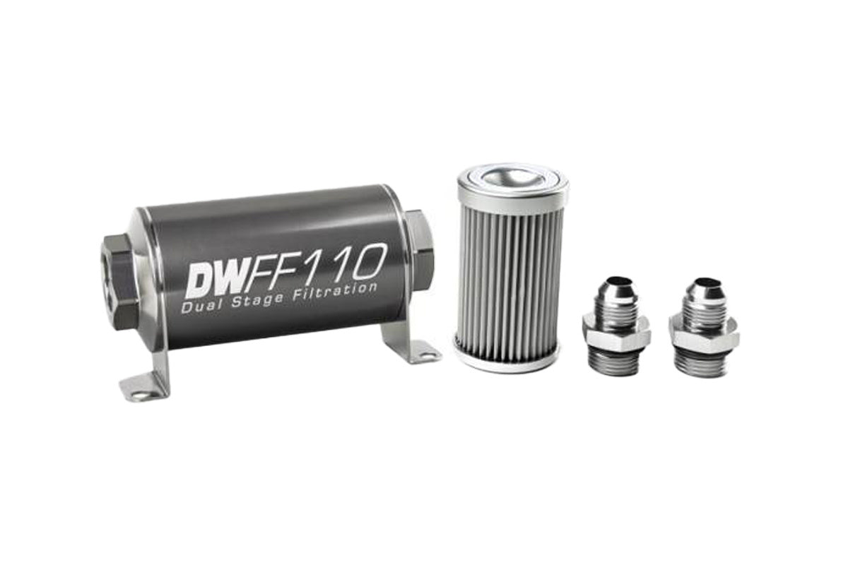 DeatschWerks Universal Inline-Kraftstofffilter 10 Mikron AN8 110mm