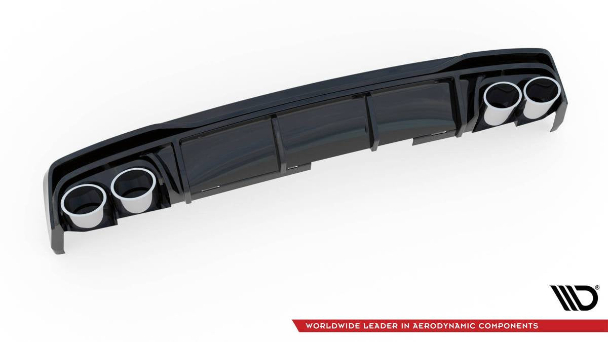 Diffusor Audi A6 C8 S-Line Heckschürze + Auspuffblenden Imitation Schwarz
