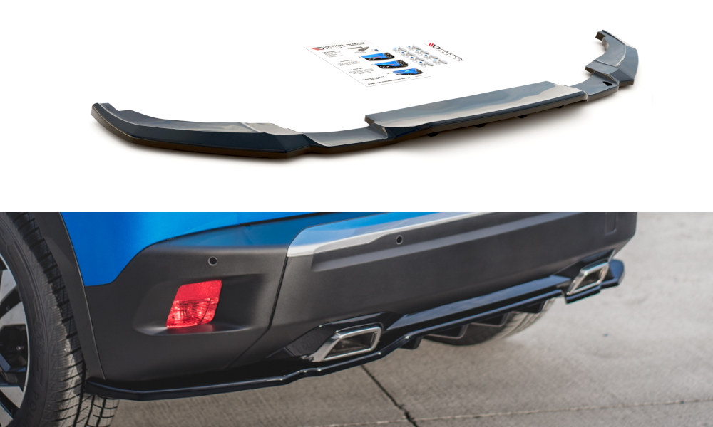 Splitter Peugeot 2008 II - Heckmittelteil mit Diffusor Hochglanz Schwarz