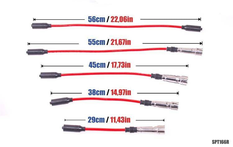 PowerTEC Zündkabel AUDI 80 VW GOLF JETTA PASSAT VENTO 84-99 ROT