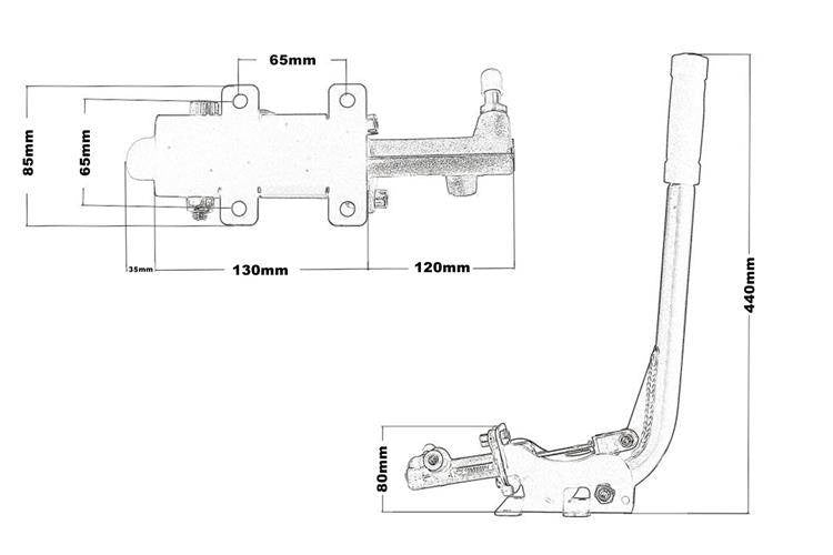 Hydraulische Handbremse Universal mit Sperre
