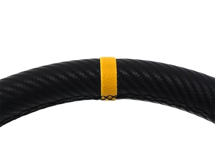 Lenkrad SLIDE 350mm Versatz: 90mm Carbon Gelber Streifen