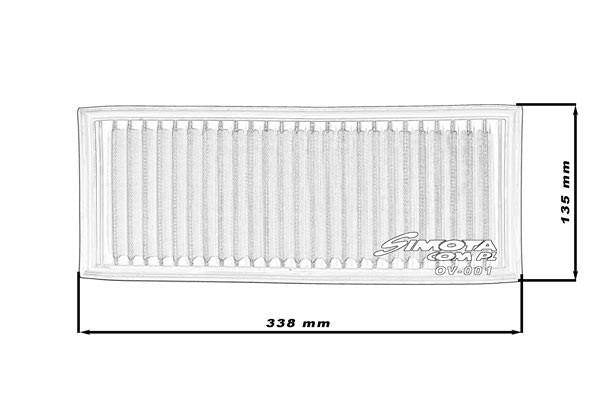 Simota Panelfilter OV001 338x135mm