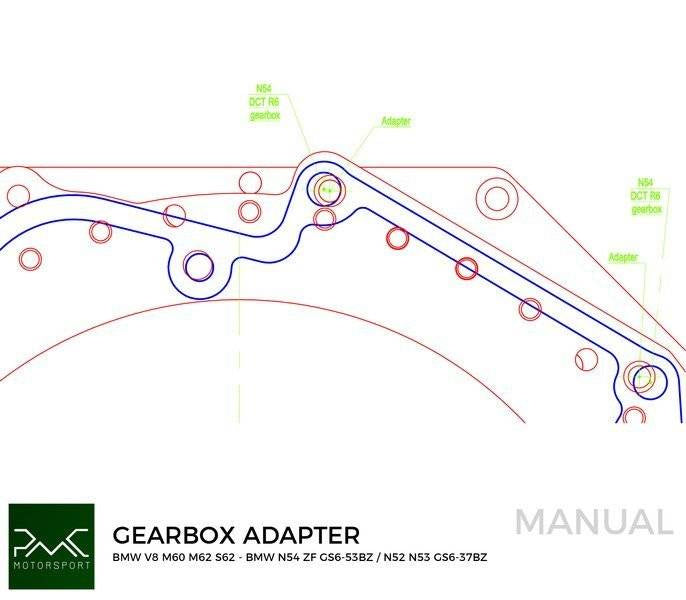 Getriebeadapterplatte BMW M60 M62 - BMW M50 M52 M54 M57 S50 S52 S54 DCT DKG GS7D36SG N54