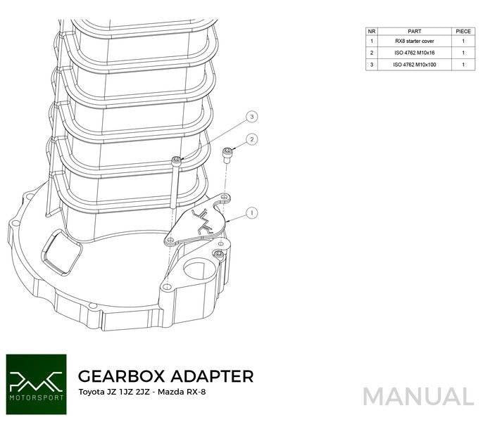 Gearbox adapter plate Toyota JZ 1JZ 2JZ - Mazda RX-8