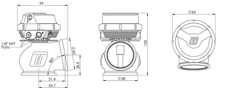Turbosmart Wastegate Progate 50mm 0,5 Bar Gen V