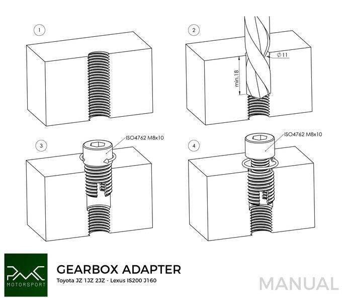 Gearbox adapter plate Toyota JZ 1JZ 2JZ- Toyota Altezza / Lexus IS200 J160 Aisin AZ6 (first gen.)