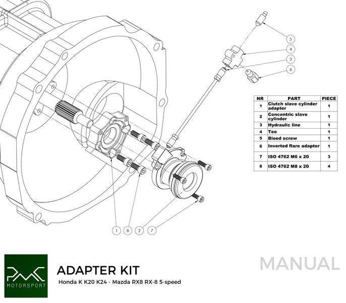 CNC Schwungrad für Umbau Honda K K20 K24 - Mazda RX-8 5-Gang - 240mm / 9,45"