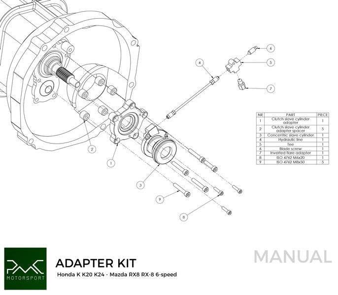 CNC Schwungrad für Umbau Honda K K20 K24 - Mazda RX-8 6-Gang - 240mm / 9,45" (F)