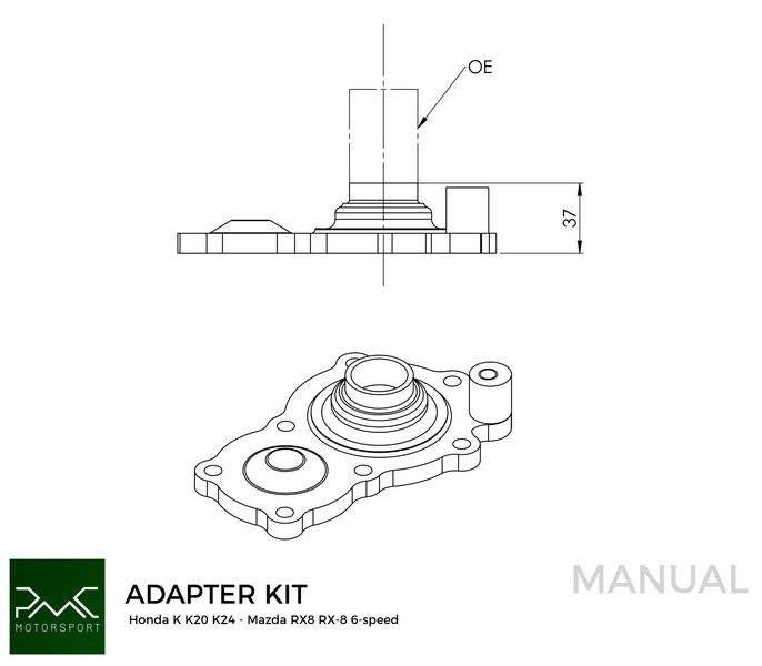 CNC Schwungrad für Umbau Honda K K20 K24 - Mazda RX-8 6-Gang - 240mm / 9,45" (F)