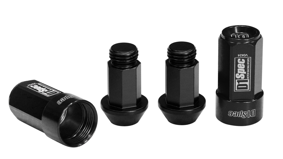 Geschmiedete Radmuttern D1Spec Heptagon 2in1 12x1,5 Schwarz