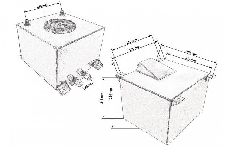 TurboWorks Fuel tank 20L Silver
