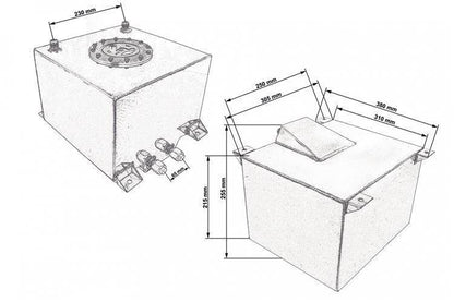 TurboWorks Fuel tank 20L Silver
