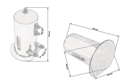 TurboWorks Fuel tank 2,5L + Fittings Swirl Pot