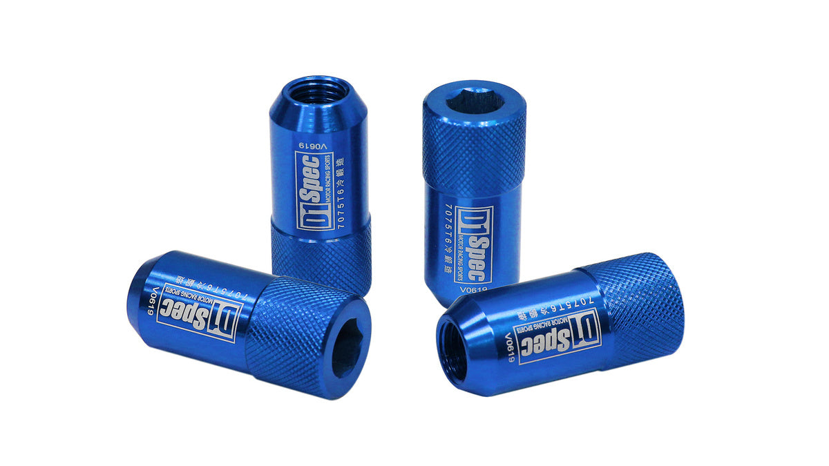 Geschmiedete Radmuttern D1Spec HEX Alu 1,25 blau