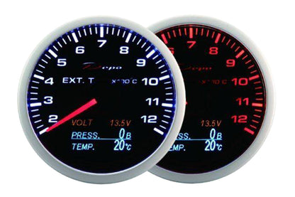 Depo Gauge WA 4in1 60mm – Abgastemperatur, Volt, Öldruck, Temperatur