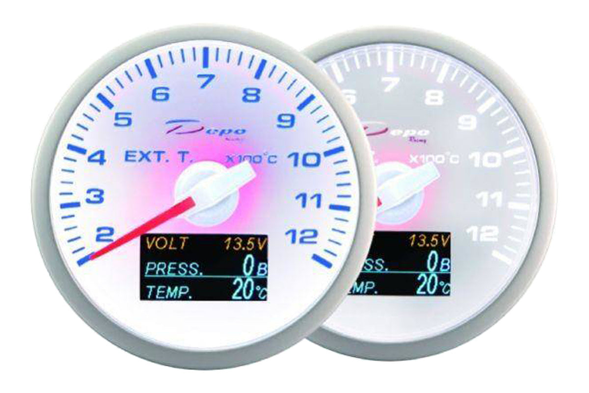 Depo Gauge WBL 4in1 60mm - Exhaust Temp, Volt, Oil Press, Temp