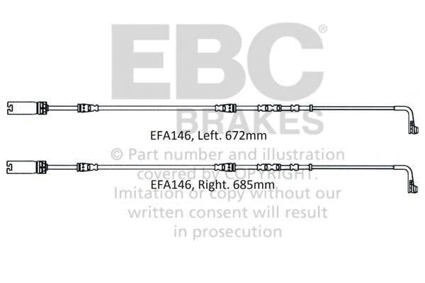 EFA146 - Czujnik zużycia klocków hamulcowych EBC Brakes BMW | M3 (E90) | M3 (E92) | M3 (E93) | BMW | M3