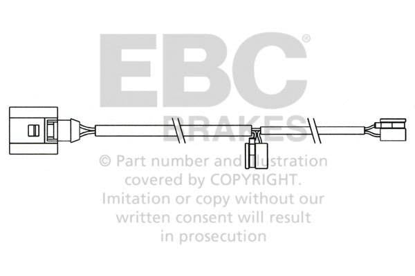 EFA158 - Czujnik zużycia klocków hamulcowych EBC Brakes AUDI | Q7 (4L) | PORSCHE | Cayenne (9PA) | PORSCHE | Cayenne (1st Gen)