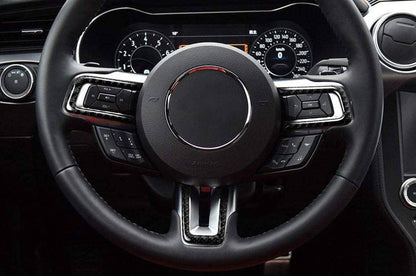 Carbon wrap of the steering wheel elements mutlifunction Ford Mustang 15-17