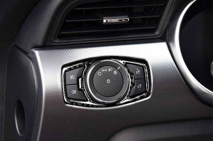 Carbon wrap headlight control panel Ford Mustang 15-19