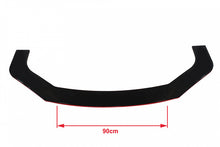 Universal front bumper splitter gloss black 3pcs.