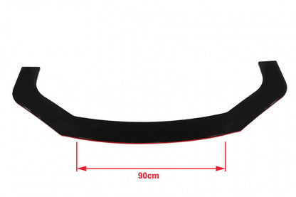 Universal front bumper splitter gloss black 3pcs.