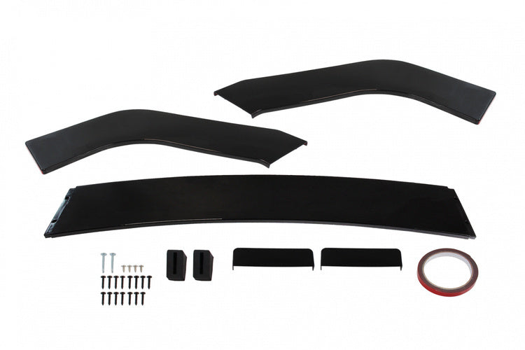 Universal front bumper splitter gloss black 3pcs.