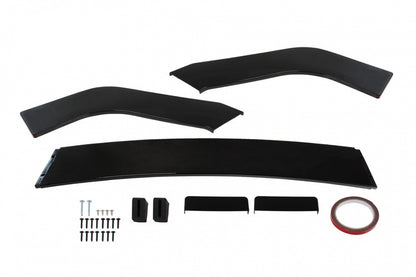 Universal front bumper splitter gloss black 3pcs.