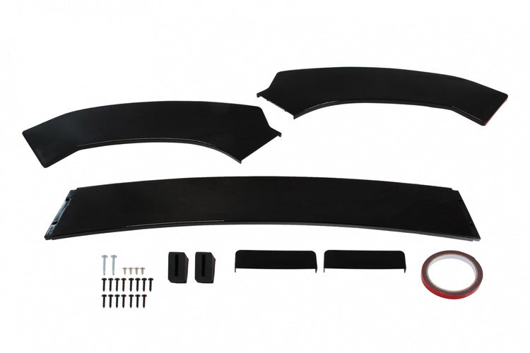 Universal front bumper splitter gloss black 3pcs.