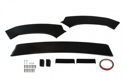 Universal front bumper splitter gloss black 3pcs.