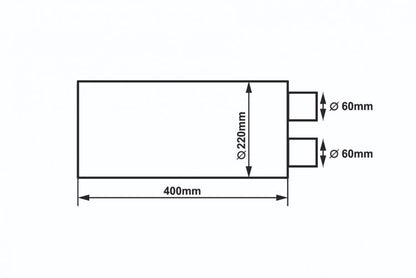 Mittelschalldämpfer 60mm RM