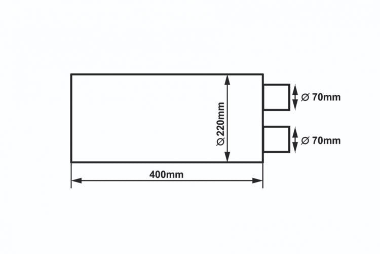 Mittelschalldämpfer 70mm RM