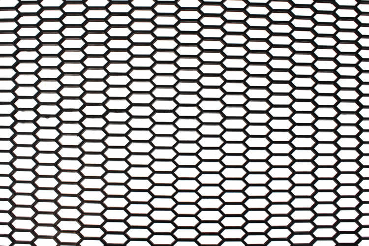 PU mesh grill Honey Comb Black 120x40cm 28x9mm