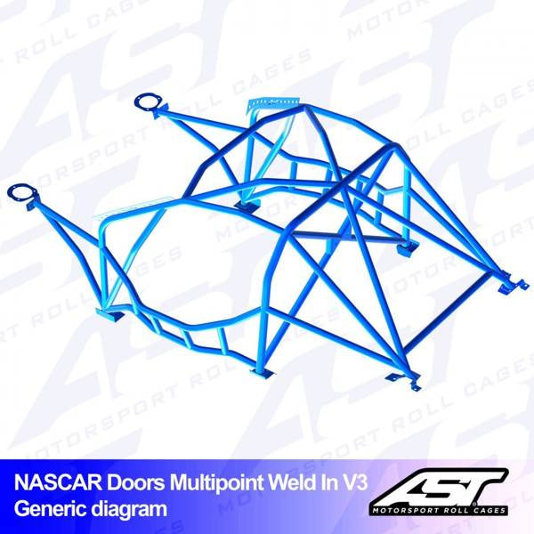 Roll Cage BMW (E30) 3-Series 4-doors Sedan AWD MULTIPOINT WELD IN V3 NASCAR-door