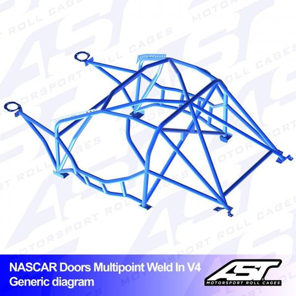 Roll Cage BMW (E34) 5-Series 4-doors Sedan RWD MULTIPOINT WELD IN V4 NASCAR-door