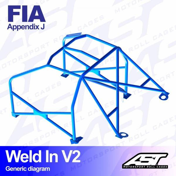 Roll Cage FORD Fiesta (Mk2) (FBD) 3-doors Hatchback WELD IN V2