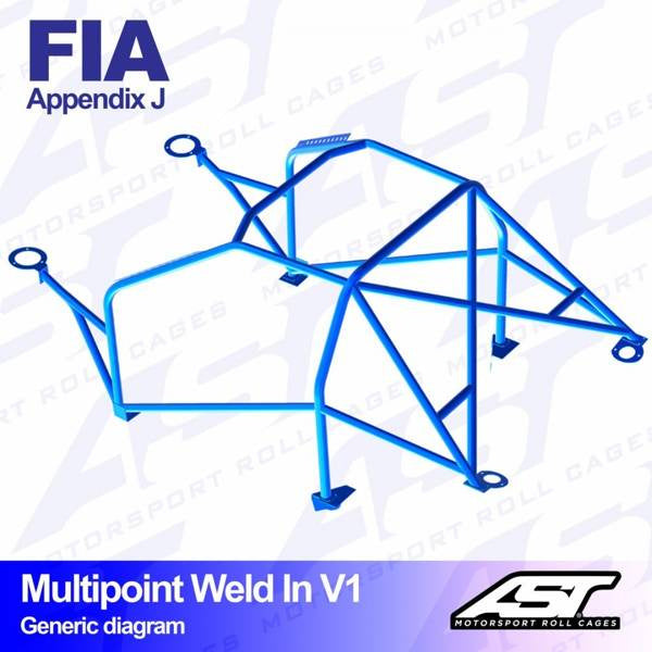 Überrollkäfig VW Golf (Mk4) 3-Türer Schrägheck FWD MULTIPOINT EINSCHWEISSBAR V1