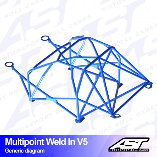 Überrollkäfig VW Polo (6R) 3-Türer Schrägheck MULTIPOINT EINSCHWEISSBAR V5