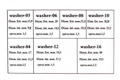 Set of teflon gaskets AN3-AN16 10pcs/slot